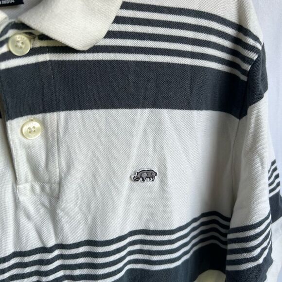 Echo Unlimited STRIPED SHORT SLEEVE POLO SHIRT size Large - Picture 2 of 6